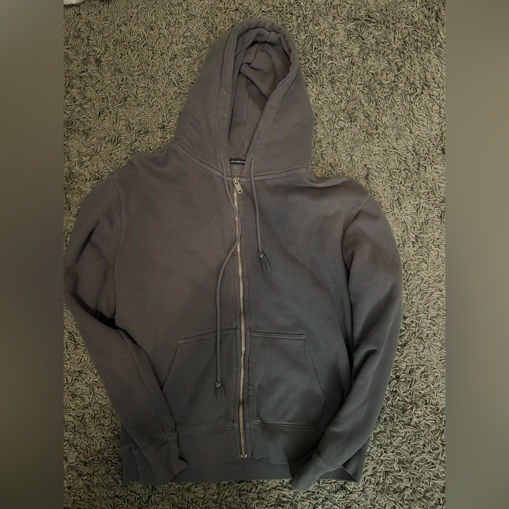 Brandy Melville Women’s Blue Zip-Up Sweater